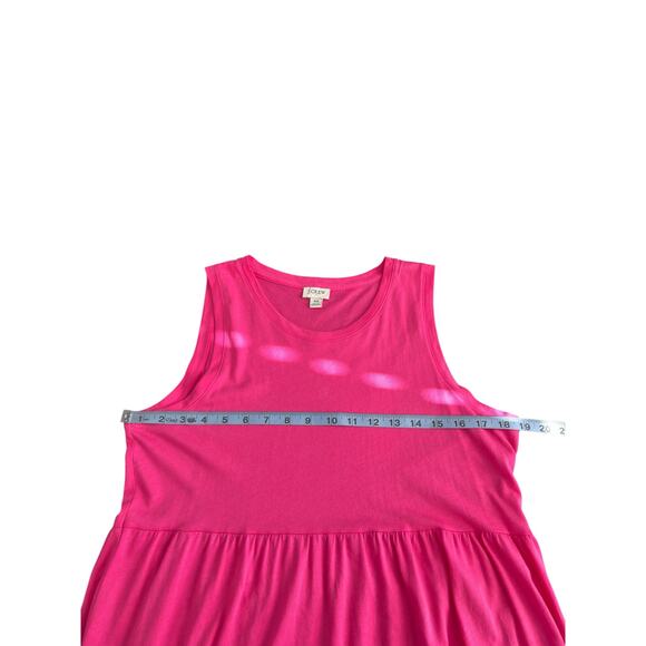 J.Crew Sleeveless Knit Tiered Mini Dress Pink Soft Girl Basic Casual Size XS - Picture 8 of 9
